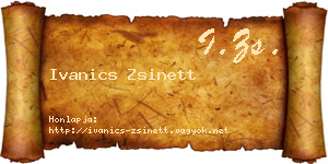 Ivanics Zsinett névjegykártya